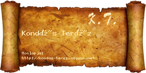 Kondás Teréz névjegykártya